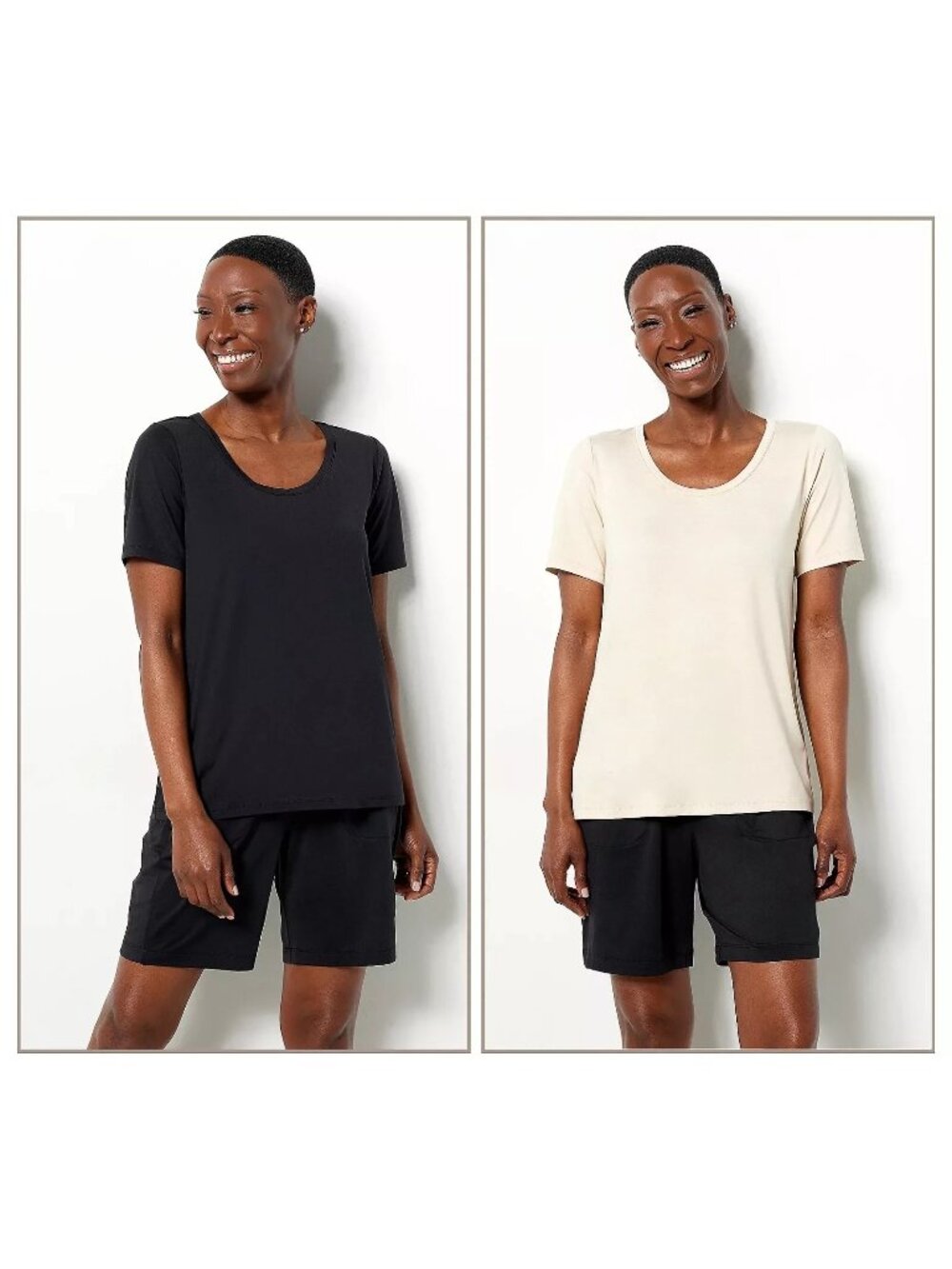 Zuda Z Cool 2 Pack Tees Set Size XXS Black Heather Sand Polyester Blend Top NEW
